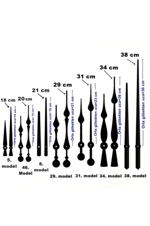 Metallnabe, schwarze Farbe, Uhrmotor, Stunden- und Minutenzeiger, Standardgröße OG-S5-001 - 7