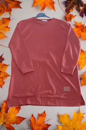 Mevsimlik Bisiklet Yaka 2 İplik Tesettür Diz Üstü Yırtmaçlı Tesettür Tunik-Sweatshirt - Çeçen Home