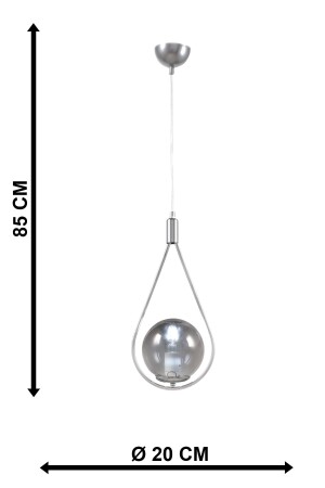 Mexikanisches einzelnes verchromtes geräuchertes Globusglas BEG0967BEG01 - 6