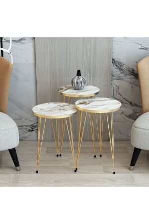 منضدة ثلاثية العشية من النطاق الأبيض، منضدة العشية الأبيض، منضدة العشية من الذهب، منضدة العشية من المعدن، من - mhrgroup cma