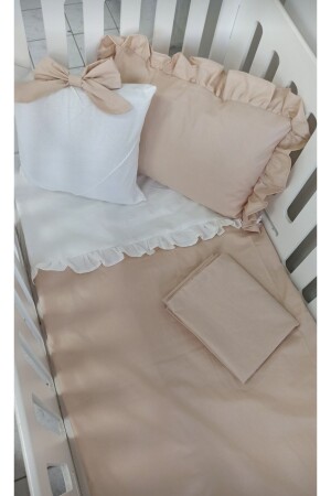 Mia Babybettwäsche-Set, gerüscht, beige - 1