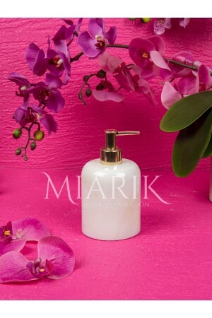 منز-بيضاء الذهب التفاصيل السائل صابون طبق السائل الذهب - MIARIK DESIGN & DEKORASYON
