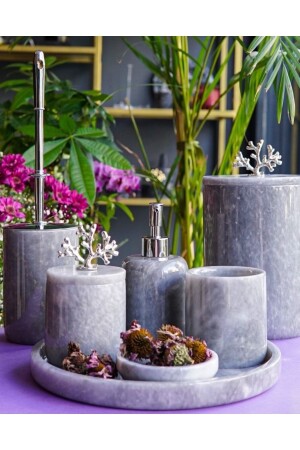 مزارع الحمام المزخرفة الرمادية الرخامة الفضية المتحركة - MIARIK DESIGN & DEKORASYON
