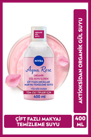 Aqua Rose Organik Gül Suyu Içeren Makyaj Temizleme Suyu 400 ml Ve Yüz Maskesi 1 Adet SET.NVE.908 - 2