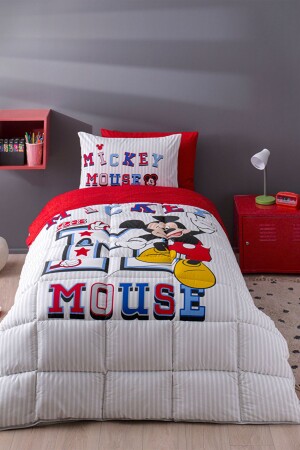 Mickey Mouse Collage Tek Kişilik Disney Lisanslı Lastikli Fitted Çarşaf Çocuk Uyku Seti - 2