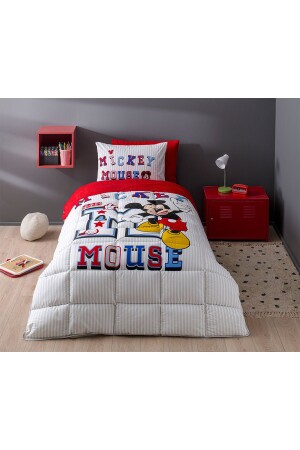 Mickey Mouse Collage Tek Kişilik Disney Lisanslı Lastikli Fitted Çarşaf Çocuk Uyku Seti - 6