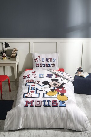 Mickey Mouse College Single Disney lizenziertes elastisches Spannbettlaken-Kinderbettbezug-Set PR-EVTEKSTILI-57971401327 - 1