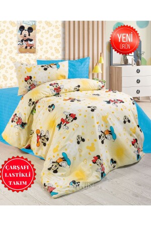 Mickey Mouse Kinderzimmer Einzelbettlaken elastisches Bettbezug-Set Mikimaus - 1