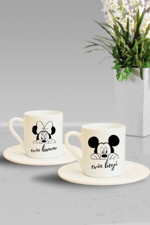 Mickey Mouse Set mit 2 türkischen Kaffeetassen im Lady-Man-Design des Hauses he-f-2014 - 1