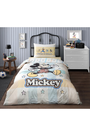 Mickey Mouse Star Single Disney lizenziertes elastisches Spannbettlaken Kinder-Bettbezug-Set MOUSE STAR GELB - 6