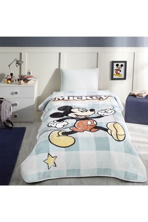 Mickey Star Disney Lisanslı Tek Kişilik Çocuk Battaniyesi 160x220 - 5