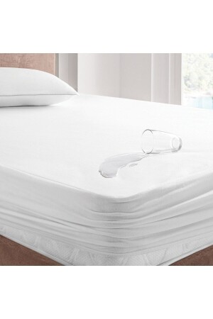 Micro Fitted Full Kenar Su Sıvı Geçirmez Yatak Koruyucu Alez Çarşaf Beyaz - Faiend