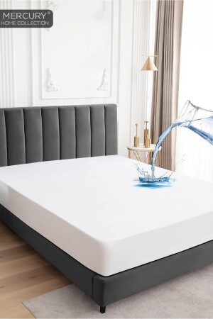 Micro Fitted Sıvı Geçirmez Yatak Koruyucu Full Kenar Su Geçirmez Alez Tek Kişilik Çift Kişilik - Mercury