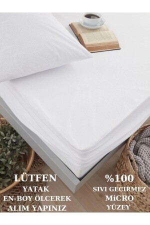 Micro Su Sıvı Geçirmez Alez Fitted Full Kenar Terletmeyen Tek Ve Çift Kişilik Beyaz Yatak Koruyucu VESSİNO2021000013 - VESSİNOHOME