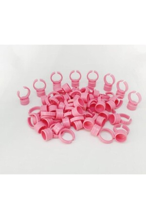 Microblading Pigment Yüzüğü - Pembe 100 Adet - Kalıcı Makyaj Pigment Yüzüğü - 2
