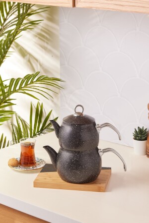 منز-بيغرانيت الفولاذ زائد Midi Teapot Set الأسود 153 03. 08. 1738 - Karaca