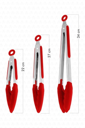 Midori Metallgriff Silikon Tip Lock System Intelligentes 3-teiliges Zangenset Rot - 4