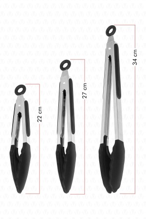 Midori Metallgriff Silikon Tip Lock System Intelligentes 3-teiliges Zangenset Schwarz - 4