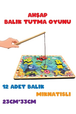 Mıknatıslı Balık Tutma Oyunu Eğitici Ahşap Oyuncak - 2