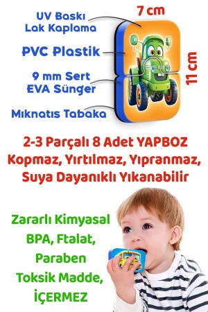 Mıknatıslı Bebek Yapbozu Araçlar Magnet Puzzle - 3