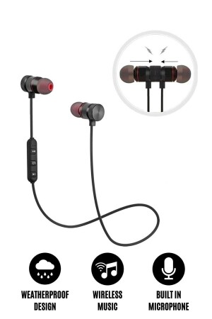 Mıknatıslı Mikrofonlu Kulak Içi Boyundan Askılı Kablolu Bt Sporcu Kulaklığı Uhd En Iyi Bulutut Sporcu Kulaklığı-5.1 Bluetooth - 1