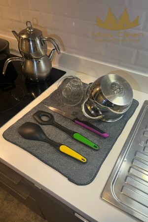 مكنسة جفاف الأطباق من الألياف الميكرو الألياف 36*45 سم جفاف المكنسة المكتبية الممتصقة - Missclean