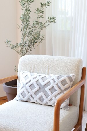 منز-بوهمية تصميم خاص الخدش الخدش نمط الديكورية مستطيل رمي وسادة قضية ميلا جراي MILAE58EY28 - HAMUR