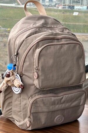 Milchkaffee-Rucksack, Crinkle-Stoff, speziell wasserabweisender Crinkle-Laptop-Reiserucksack - 2