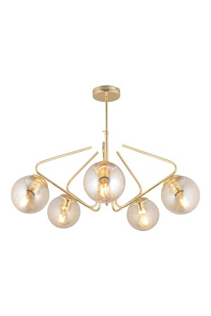 Mildred 5'li Gold Bal Camlı Modern Sarkıt Genç Odası Mutfak Yatak Odası Salon Sarkıt Avize 3953-05-GD - 4