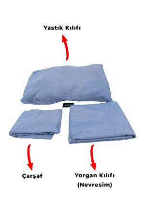 Militär-Bettwäsche-Set: blaues Laken, Kissenbezug und Bettbezug – Militärmaterial KORDAKNEVRESIM - 2