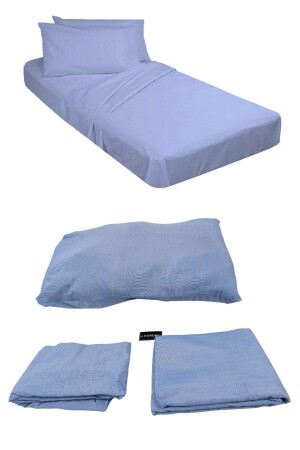 Militär-Bettwäsche-Set: blaues Laken, Kissenbezug und Bettbezug – Militärmaterial KORDAKNEVRESIM - 1