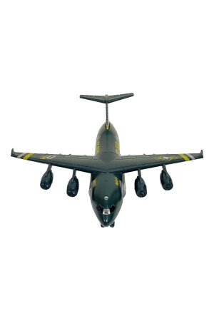 Militärisches Frachtflugzeug-Metallmodell, schwarz, mit blauen Lichtern und Sound, P1426S8694 - 2