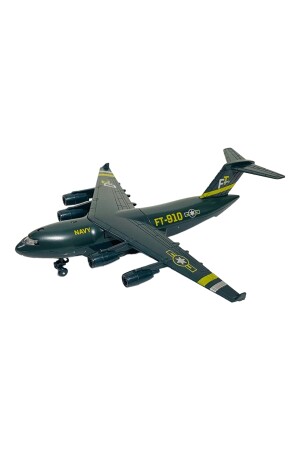Militärisches Frachtflugzeug-Metallmodell, schwarz, mit blauen Lichtern und Sound, P1426S8694 - 5