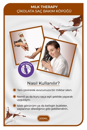 Milk Therapy Chocolatte Saç Köpüğü 200 ml - Saç Dökülmesi Önleyici- Besleyici- Koruyucu Etki - 4