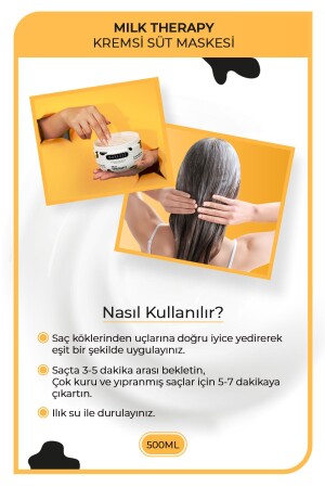 Milk Therapy Haarpflegecreme 500 ml – Haarausfall vorbeugen – Pflegend – Schützende Wirkung - 5