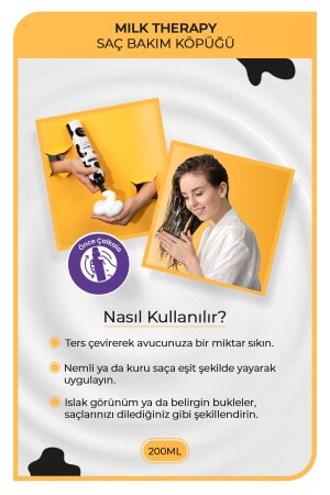 Milk Therapy Haarschaum 200 ml – Haarausfall vorbeugen – pflegend – schützende Wirkung - 4