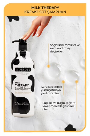 Milk Therapy Saç Bakım Şampuanı 1000 ml - Saç Dökülmesi Önleyici- Besleyici- Koruyucu Etki - 3