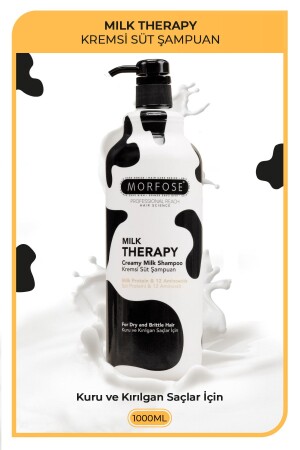 Milk Therapy Shampoo 1000 ml – Milchprotein – Anti-Haarausfall – Reparierend – Nährende Wirkung - 1