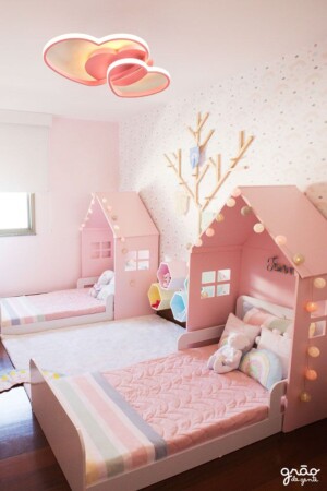 Mina Pink Heart Kinderzimmer LED-Kronleuchter minapembekalp - 1