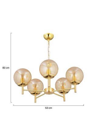 Minar 5Li Gold Kaplama Modern Yatak odası Salon Avize 3684-05-GD - 7