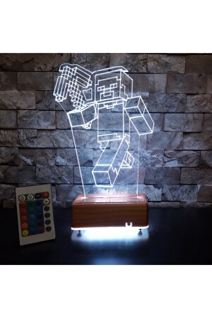 Minecraft 3d Led Lamba Doğumgünü Hediyesi Gece Lambası 16 Renkli VİPYOL-MİNECRAFT1 - 2