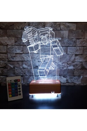 Minecraft 3d Led Lamba Doğumgünü Hediyesi Gece Lambası 16 Renkli VİPYOL-MİNECRAFT1 - 1