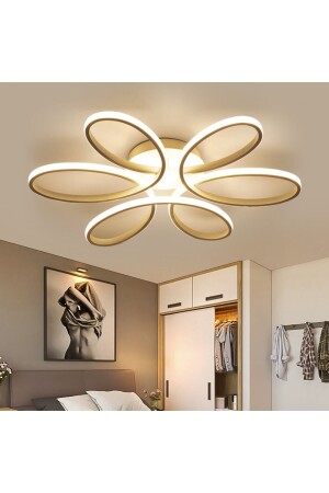 Minel Dekor Papatya Gold Led 50 cm – Deckenleuchte – moderne Beleuchtung – dekorativer, stilvoller Kronleuchter - 4