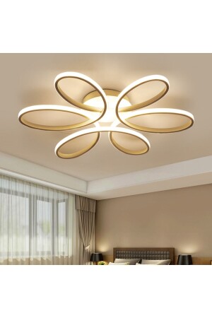 Minel Dekor Papatya Gold Led 50cm- Tavan Lambası- Modern Aydınlatma- Dekoratif Şık Avize - 1