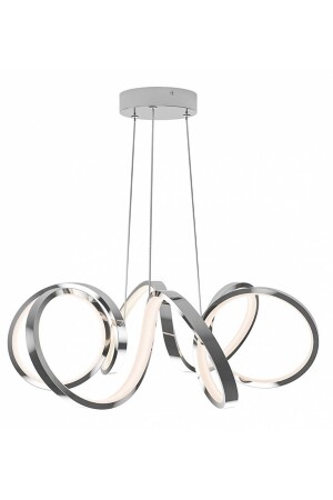 Minerva Chrom moderne Pendelleuchte, weißes Licht, LED-Kronleuchter, Wohnzimmer, Küche, Zimmer, LED-Kronleuchter - 3