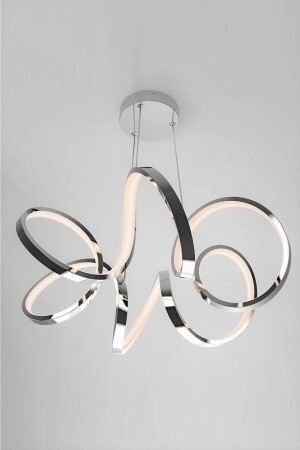 Minerva Chrom moderne Pendelleuchte, weißes Licht, LED-Kronleuchter, Wohnzimmer, Küche, Zimmer, LED-Kronleuchter - 6