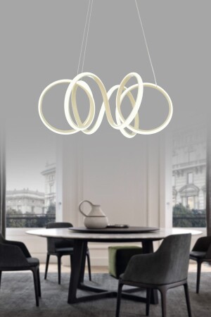 Minerva Creme moderne Pendelleuchte, weißes Licht, Wohnzimmer, Küche, LED-Kronleuchter - 2