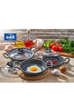 MNZ-Mini Pan Set 16/18/20 مع غطاء زجاجي ZK-901 - Eda