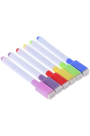 Mini Beyaz Tahta Kalemi Buzdolabı Magnet Kalemi Yazı Tahtası Kalemi 6'lı Set - 1