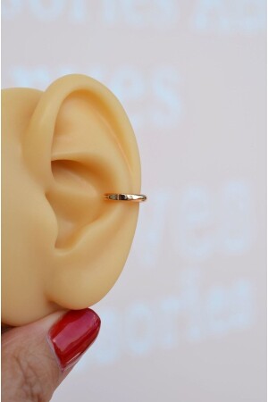 Mini Bombeli Earcuff Sıkıştırmalı Kıkırdak Küpesi Çocuk Boy - 5